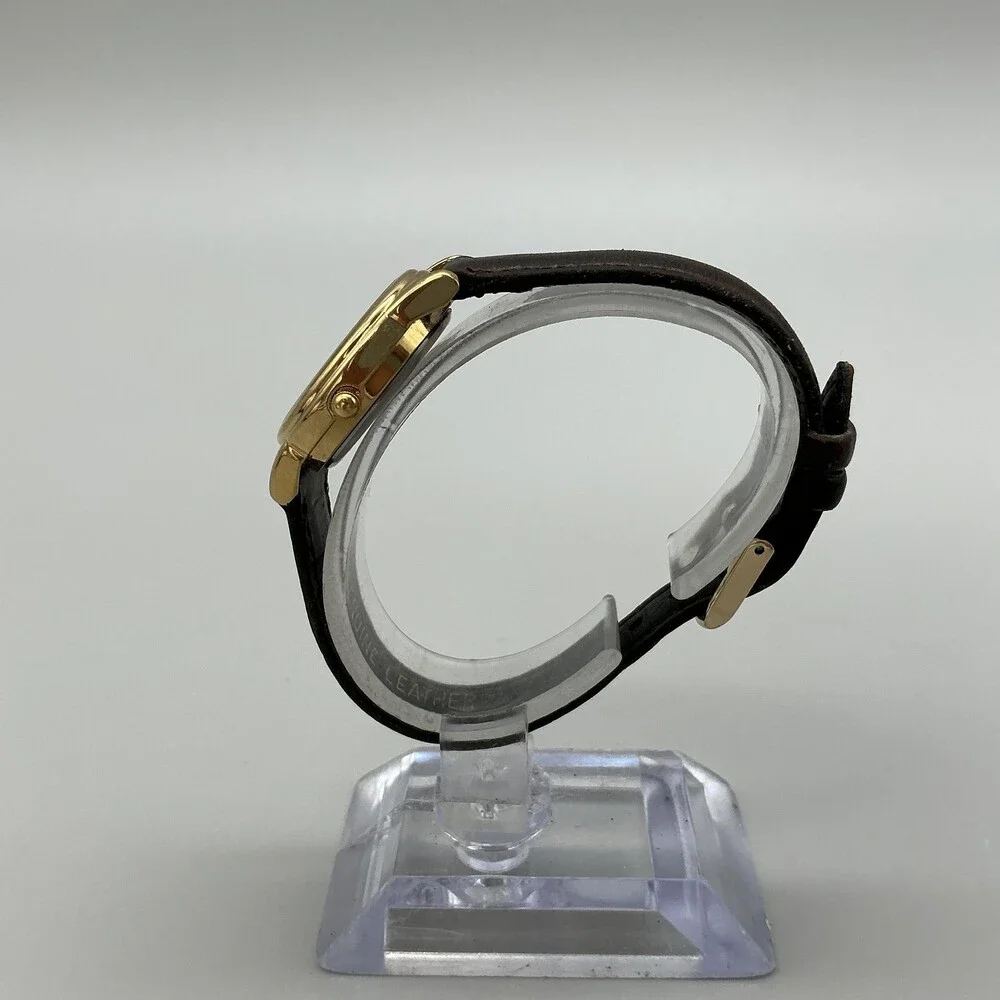 Vtg Lorus Womens Watch 26mm Minnie Mouse Gold Tone V501-6N70 Leather Band